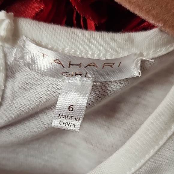 Tahari Girls White Long Sleeve Shirt Size 6 Like New - Picture 2 of 5